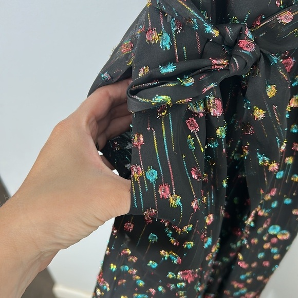 Anthropologie Eva Franco Edita Black Metallic Wide Leg Jumpsuit - Picture 7 of 12